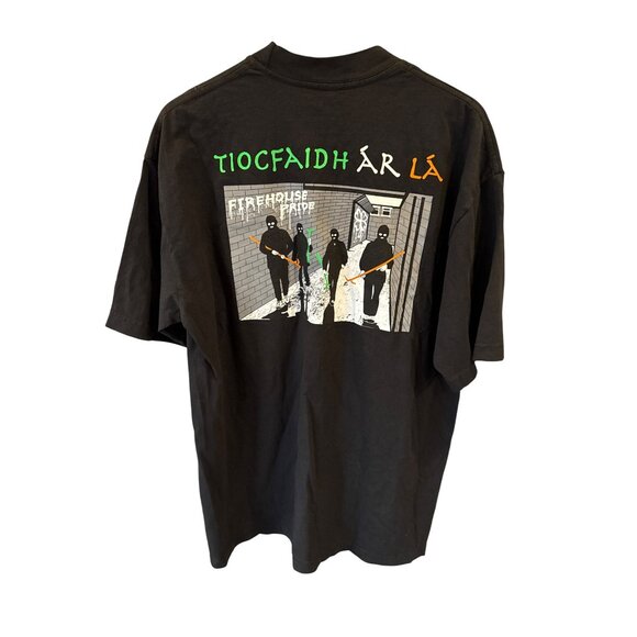Firehouse Pride Tiocfaidh Ar La Irish Graphic T Shirt L Black Cotton Streetwear - Picture 5 of 6
